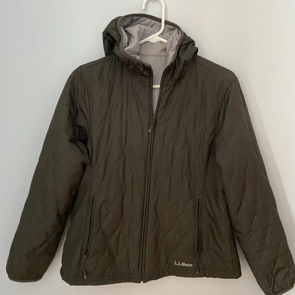 L.L. Bean Reversible Puffer Quilted Hooded Jacket